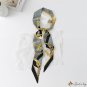 Classic retro chain printing simulation silk scarf female fashion thin narrow long small neck scarf