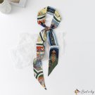 Fashion double layer floating belt French vintage small neck scarf simulation silk scarf
