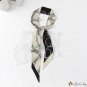 Season new long strip simulation silk scarf female double-sided printing ribbon white collar neck sc
