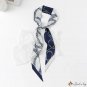 Season new long strip simulation silk scarf female double-sided printing ribbon white collar neck sc