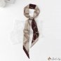 Season new long strip simulation silk scarf female double-sided printing ribbon white collar neck sc