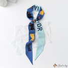 Fashion double layer floating belt pony print small neck scarf simulation silk scarf