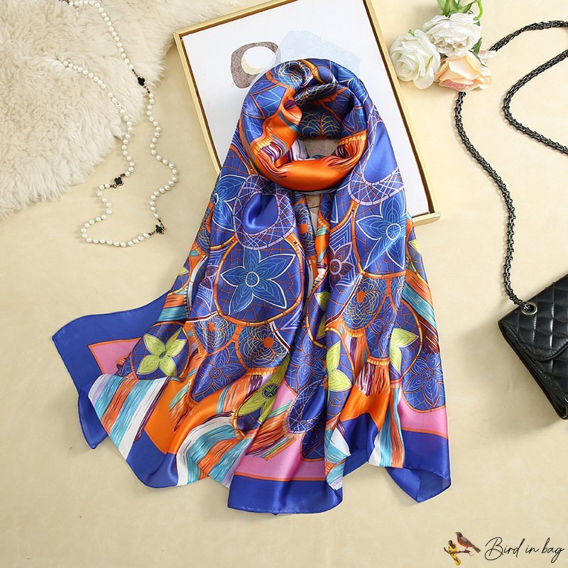 Field wind simulation silk scarf warm scarf shawl