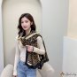 Autumn and winter new messy linen scarf female leopard print warm scarf decorative shawl