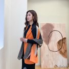 New blue and yellow color blocking cotton linen scarf female fashion warm shawl messy linen scarf