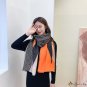 New blue and yellow color blocking cotton linen scarf female fashion warm shawl messy linen scarf
