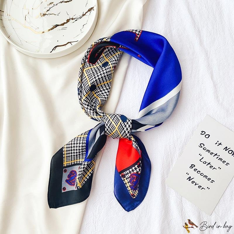 Spring and summer new simulation silk scarf white collar decorative neck scarf hair tie sweet little