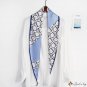 Spring and summer new simulation silk scarf double-layer printing long scarf fashion hair band
