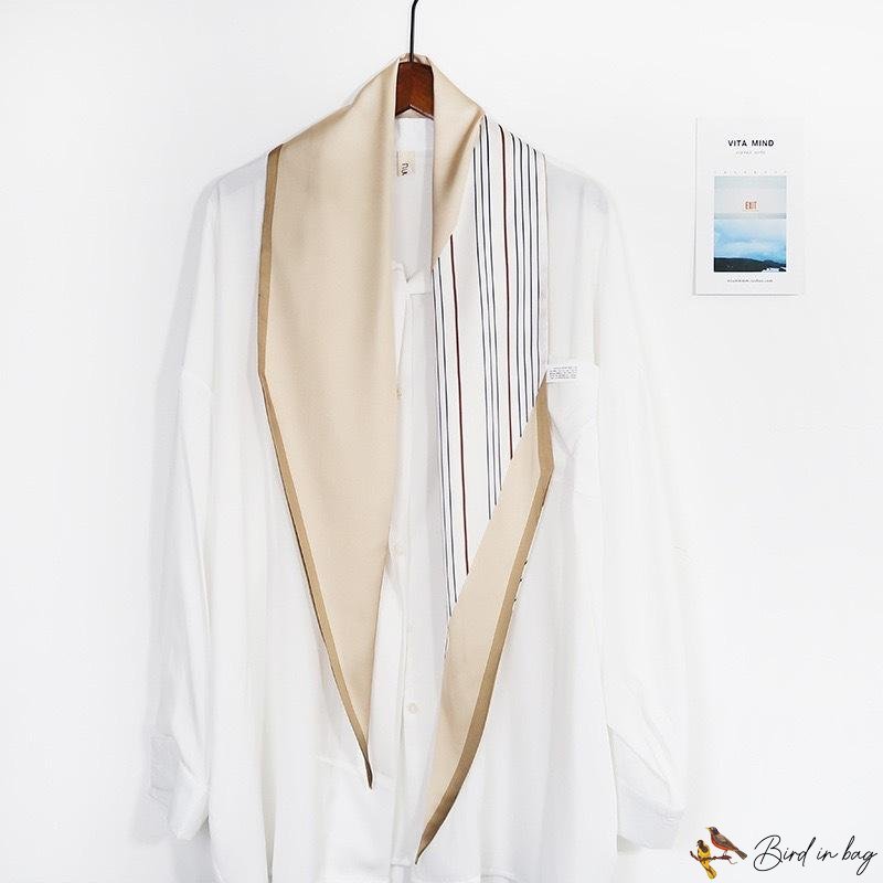 New simulation silk scarf white collar angled floating belt simple fashion hair band