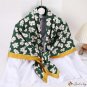 New colorful silk scarf female retro scarf 110cm large square scarf fashion literature decorative ne