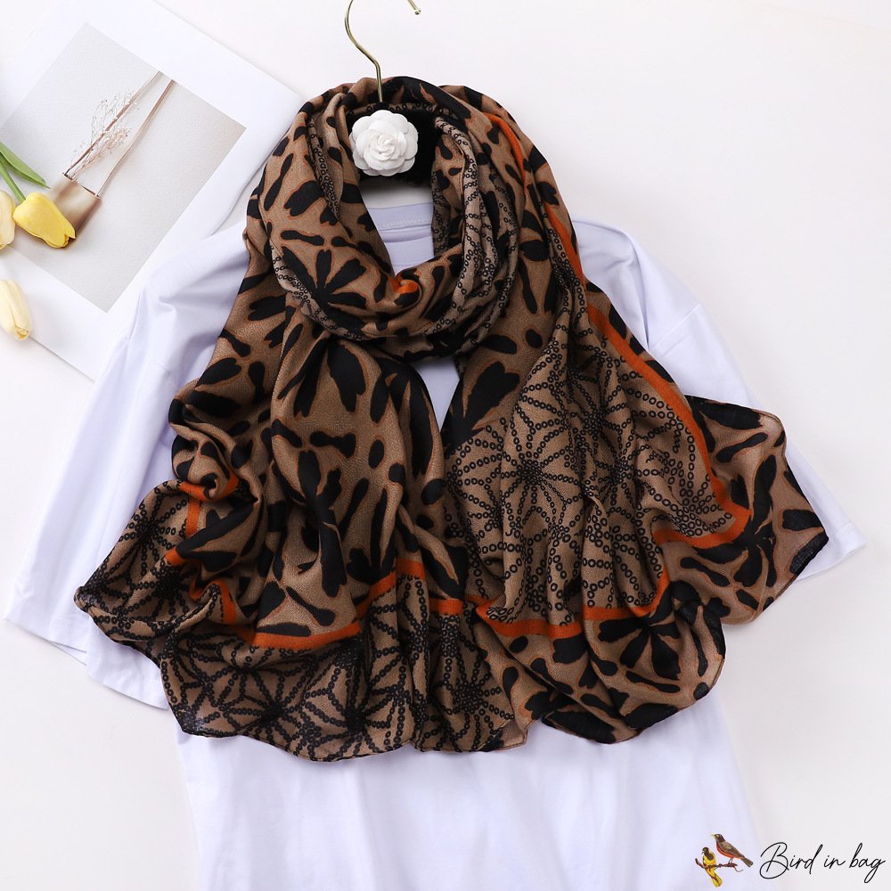 Cotton and linen scarf long scarf niche shawl female nap blanket room photo