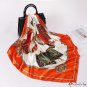Spring and summer new scarf printing silk scarf women 90cm large square scarf simulation silk printi