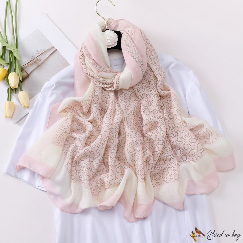 Spring new cotton linen scarf long scarf female thin section printed shawl dual-use silk scarf