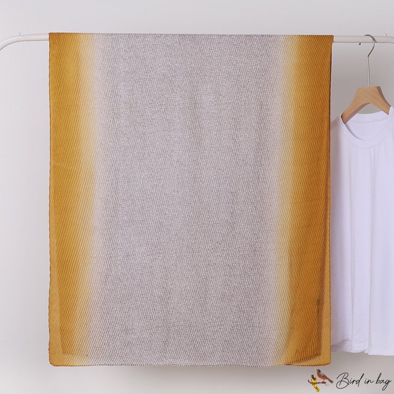 Spring and summer new pressure pleated long scarf imitation cotton linen printing silk scarf women's