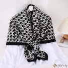110x110cm twill silk large square scarf literary retro print silk scarf women decorative shawl