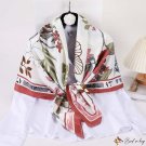 New simulation of silk scarf female 110cm twill large square scarf printing decorative shawl
