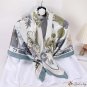 New simulation of silk scarf female 110cm twill large square scarf printing decorative shawl