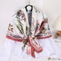 New simulation of silk scarf female 110cm twill large square scarf printing decorative shawl