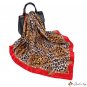 The new scarf leopard print silk scarf women 90cm large square scarf
