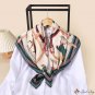 Silk scarf large square scarf Ms. 90cm new horse group printing turban imitation silk satin shawl th
