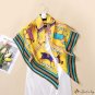 Silk scarf large square scarf Ms. 90cm new horse group printing turban imitation silk satin shawl th