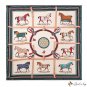 Silk scarf large square scarf Ms. 90cm new horse group printing turban imitation silk satin shawl th