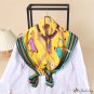 Silk scarf large square scarf Ms. 90cm new horse group printing turban imitation silk satin shawl th