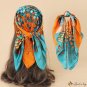 Painted small silk scarf square scarf female 70cm silk scarf spring neck protection sub-scarf thin s
