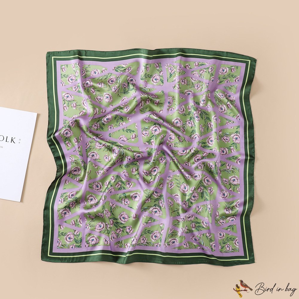 New simulation silk scarf satin 70cm printed scarf small square scarf ladies decorative fashion neck