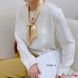 Sweet print small ribbon female literary simulation silk thin narrow long strip of silk scarf