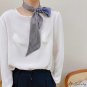 Sweet print small ribbon female literary simulation silk thin narrow long strip of silk scarf