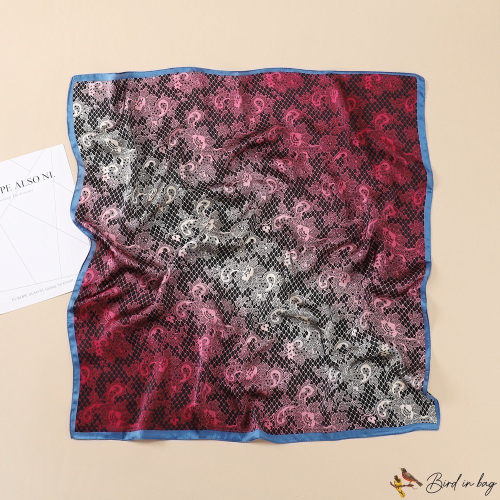 70cm small silk scarf women simulation silk square scarf literary small neck scarf printing scarf