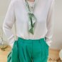 Small long silk scarf handle hair ribbon women's multi-functional thin narrow floating ribbon obliqu