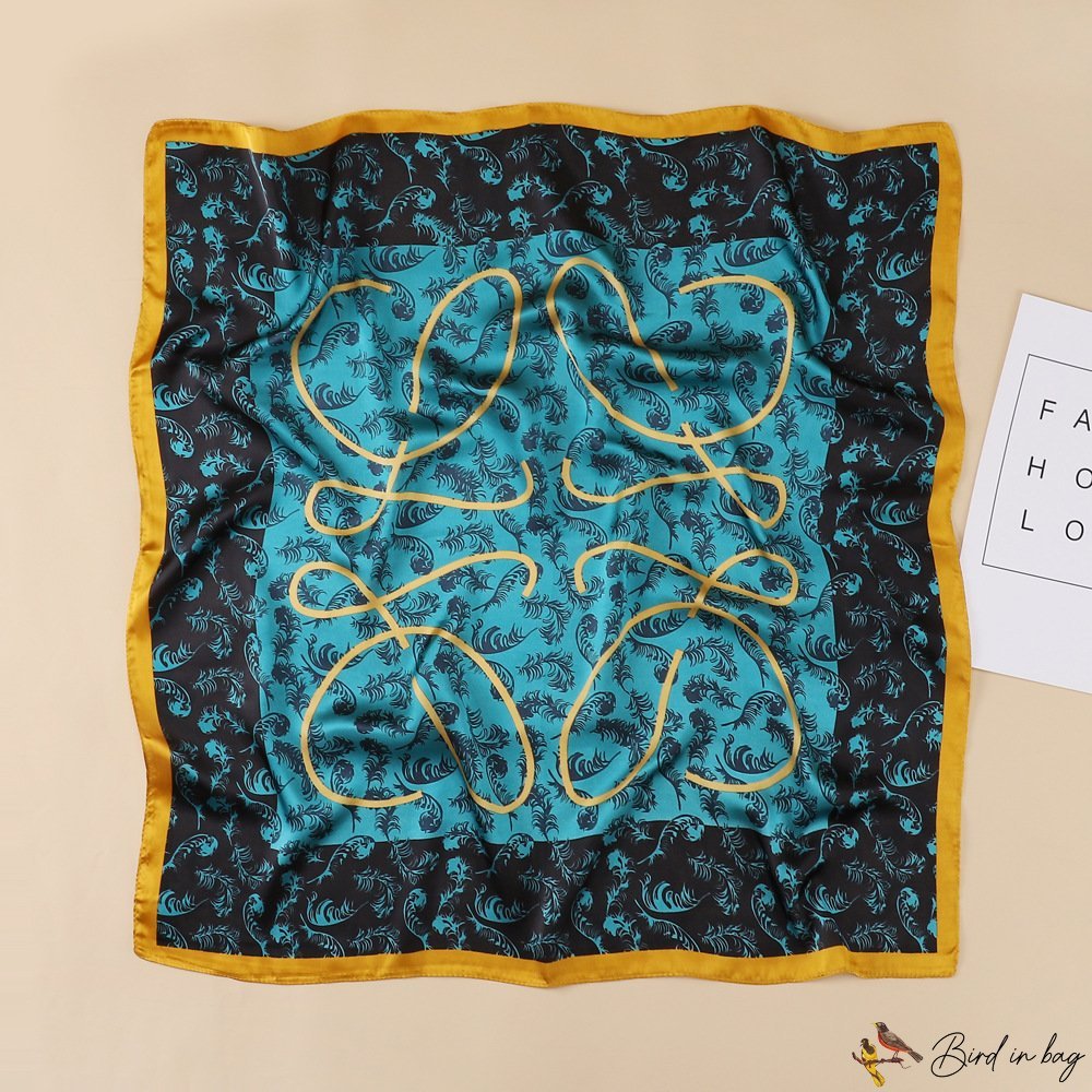 70cm printed square scarf women's silk scarf small square scarf scarf hair ribbon silk scarf