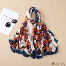 New li brocade satin 90 * 180cm printed silk scarf simulation silk scarf shawl beach long scarf