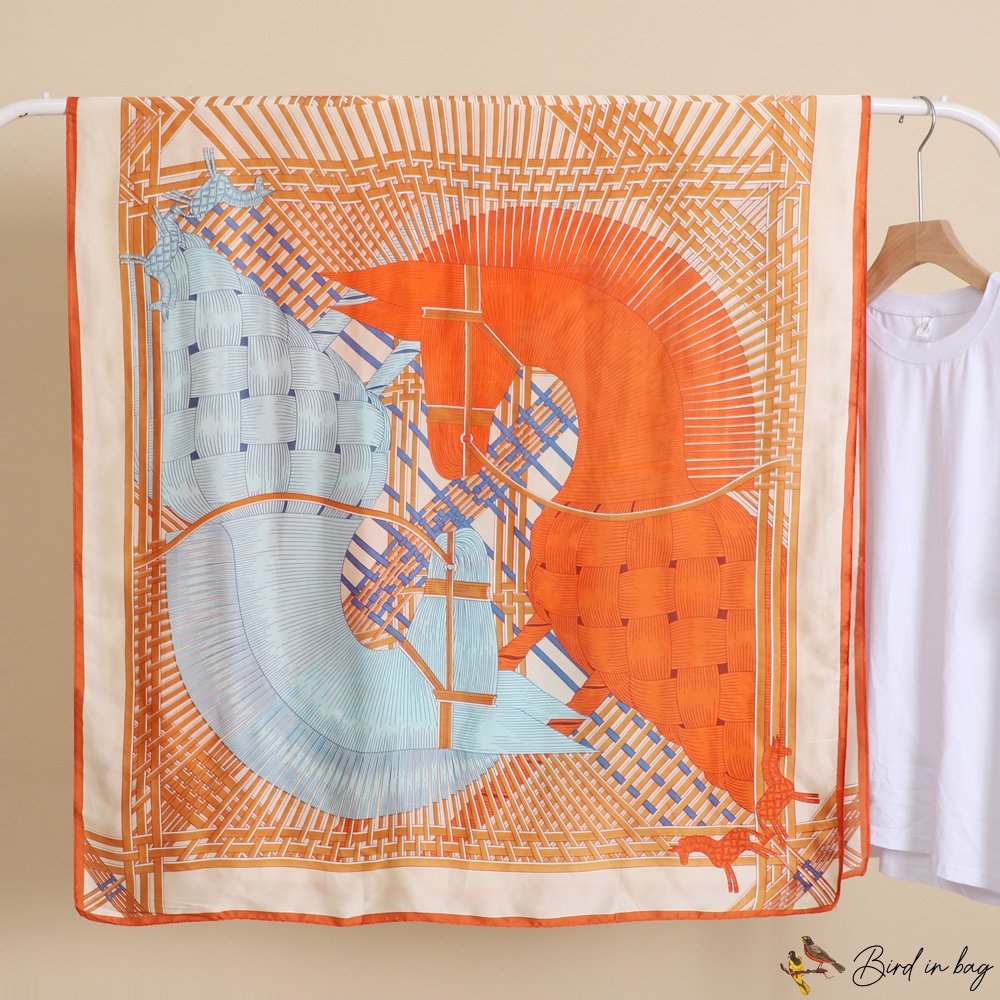 New long silk scarf women simulation silk scarf new printing scarf shawl