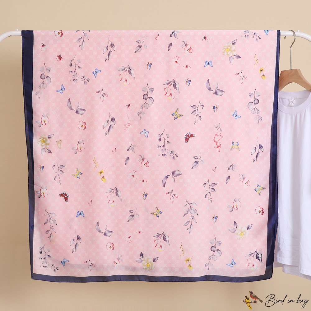 New simulation silk scarf printing silk scarf female fashion spring and autumn scarf in the long par