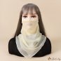 Veil mask female solid color shade sun protection face mask neck protection silk scarf full face thi