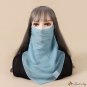 Veil mask female solid color shade sun protection face mask neck protection silk scarf full face thi