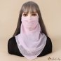 Veil mask female solid color shade sun protection face mask neck protection silk scarf full face thi