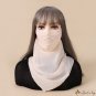 Veil mask female solid color shade sun protection face mask neck protection silk scarf full face thi