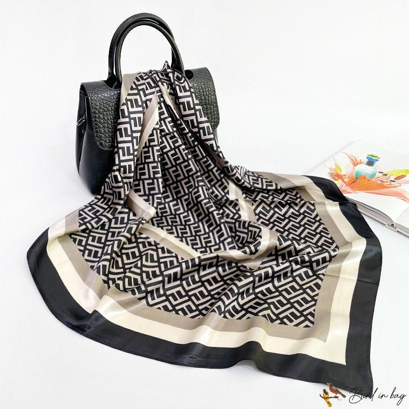 Silk scarf female 90cm headscarf large square scarf simulation silk printing scarf shawl silk scarf
