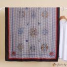 Spring and summer new bird check print long scarf silk shawl shawl scarf beach towel