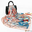 Spring and autumn new 90cm silk scarf women's square scarf simulation silk scarf printing headscarf 