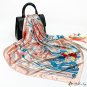 Spring and autumn new 90cm silk scarf women's square scarf simulation silk scarf printing headscarf 