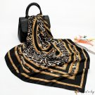 Spring and autumn new 90cm silk scarf simulation silk small square scarf printing leopard print turb