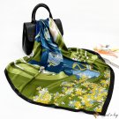 90cm large square scarf silk scarf female spring and autumn new simulation silk printing turban scar