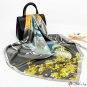 90cm large square scarf silk scarf female spring and autumn new simulation silk printing turban scar