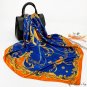 90cm silk scarf women spring and autumn new simulation silk chain printing large square scarf shawl