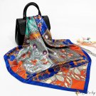 90cm silk scarf female spring and summer new simulation silk printing square scarf headscarf scarf s